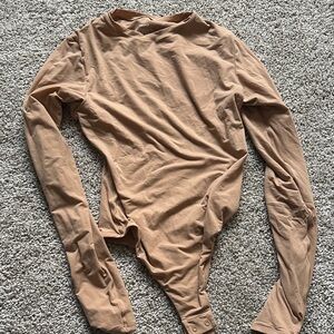 Skims nude tan Long Sleeve Bodysuit